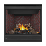 Napoleon Ascent X 36-Inch Gas Fireplace with Oak Log Set - Old Town Red Herringbone Panels