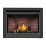 Napoleon Ascent X 42-Inch Gas Fireplace with Oak Log Set - Old Town Red Standard Panels - 3-Inch Premium Bevelled Trim