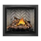 Napoleon Elevation Gas Fireplace with Glacier Herringbone Panels - Charcoal Zen Front