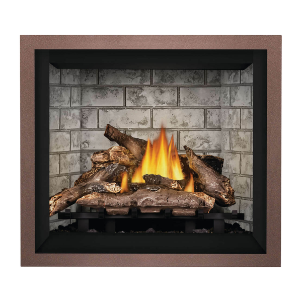 Napoleon Elevation Gas Fireplace with Glacier Standard Panels - Copper Trim