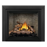 Napoleon Elevation Gas Fireplace with Ledgestone Decorative Panels - Black 3pc Bevelled Trim