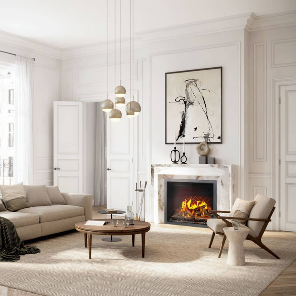 Napoleon Elevation X 36-Inch Built-in Smart Electric Fireplace in White Aesthetic Living Room