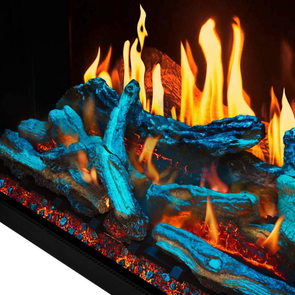 Napoleon Elevation X Built-in Smart Electric Fireplace with Blue Top Light