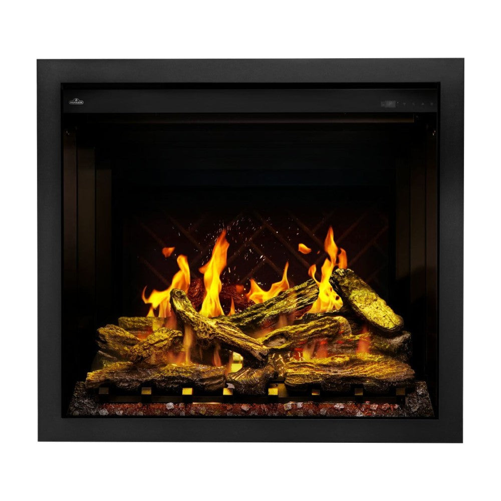Napoleon Elevation X Built-in Smart Electric Fireplace with Trim and Gold Light