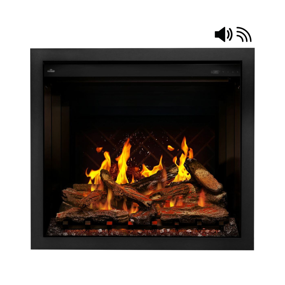 Napoleon Elevation X Built-in Smart Electric Fireplace with Trim and Log Set