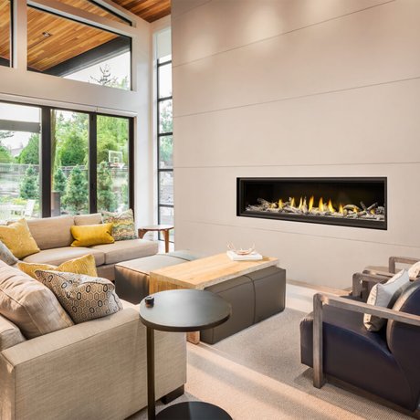 Napoleon Vector Linear 74-Inch Gas Fireplace in Living Room