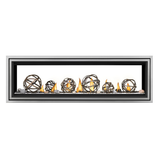 Napoleon Vector See-Through 62-Inch Gas Fireplace with Wrought Iron Globes Media Set - Stainless Steel Surround