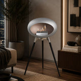 Nickel-Polished Steel Bowl Black Legs 800248