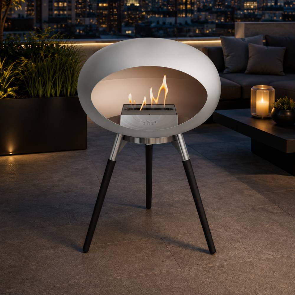 Nickel-Polished Steel Bowl Black Legs 800251