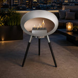 Nickel-Polished Steel Bowl Black Legs 800251