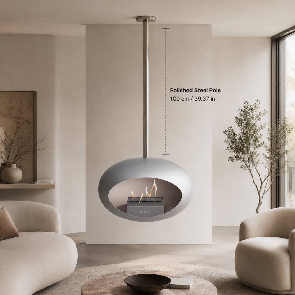 Nickel-Polished Steel Pole 100 cm 39.37 in 800231