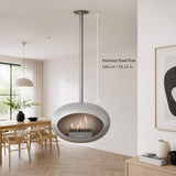 Nickel-Polished Steel Pole 140 cm 55.12 in 800229