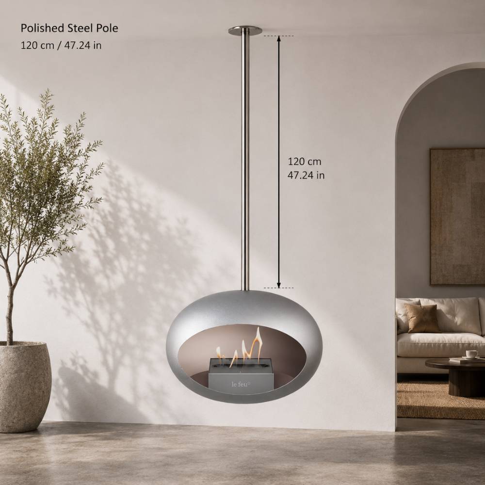 Nickel-Polished Steel Pole 120 cm 47.24 in 800232