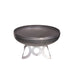 Side view of Ohio Flame Liberty Round Steel Fire Pit with Circular Base