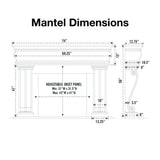 Omega 1106.536 GS Cast Stone Fireplace Mantel Surround dimensions