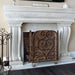 Omega 1106.536 GS Cast Stone Fireplace Mantel Surround with an elegant fireplace screen