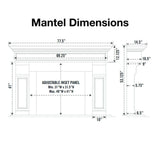 Omega 1111.511 GS 77-Inch Cast Stone Fireplace Mantel Surround Dimensions