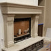 Omega 1111.511 GS Cast Stone Fireplace Mantel Surround installed on top of a stone ledge