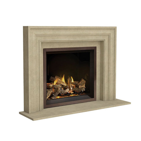 Omega 4113.8 GS Picture Frame Cast Stone Fireplace Mantel Surround in buff color
