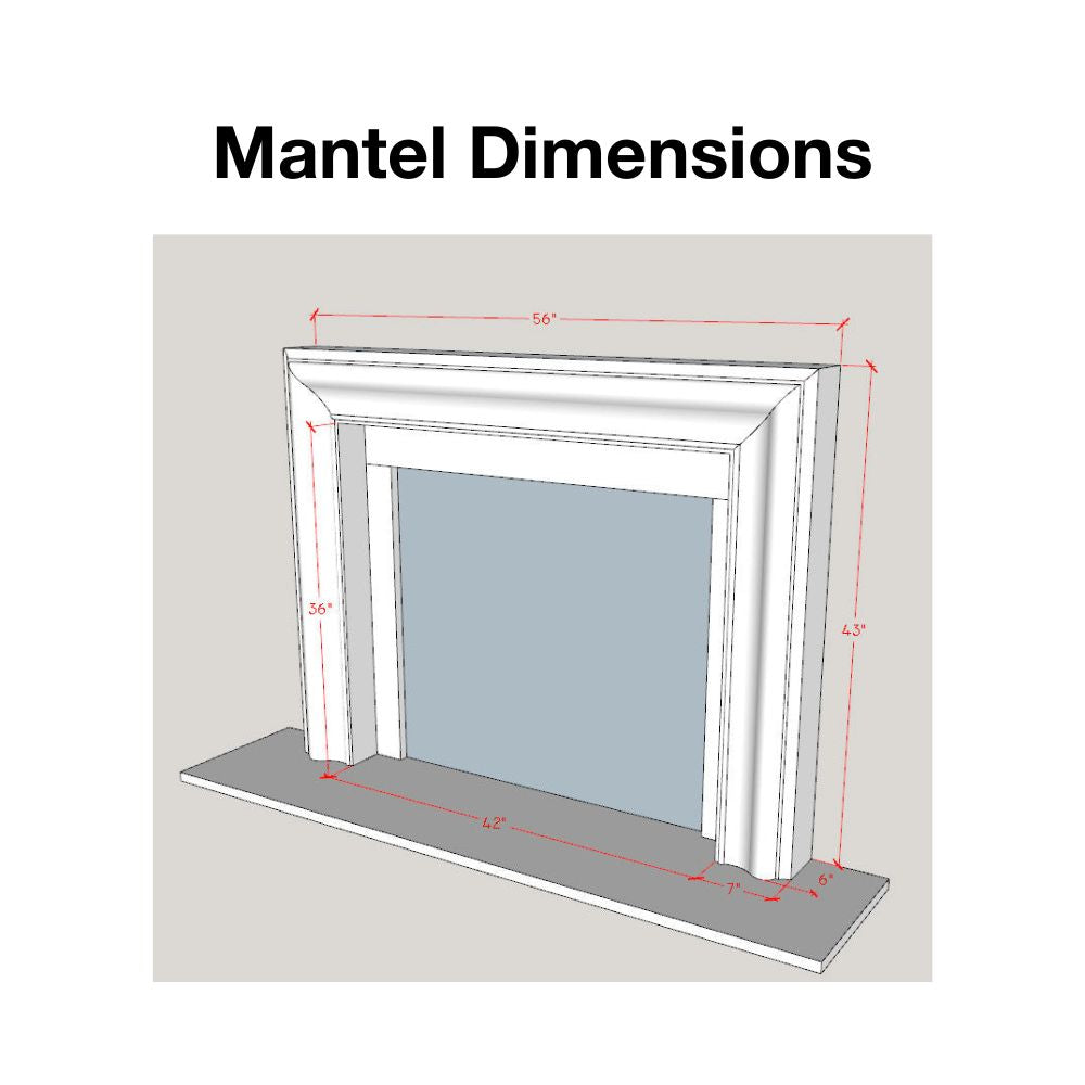Omega 4115.7 GS Picture Frame Cast Stone Fireplace Mantel Surround Dimensions