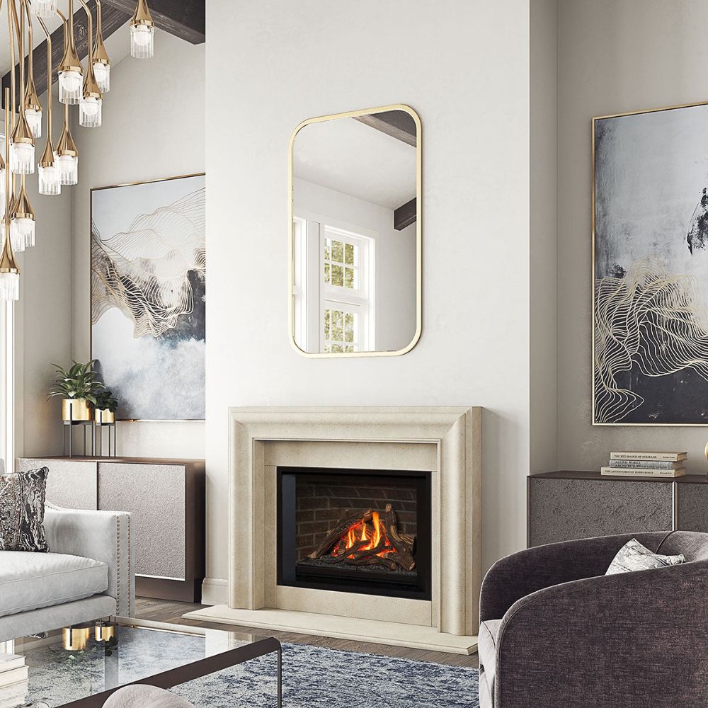 Omega 4115.7 GS Picture Frame Cast Stone Fireplace Mantel Surround in buff