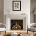 Omega 4143.12 GS Picture Frame Cast Stone Fireplace Mantel Surround with artwork and candles above it