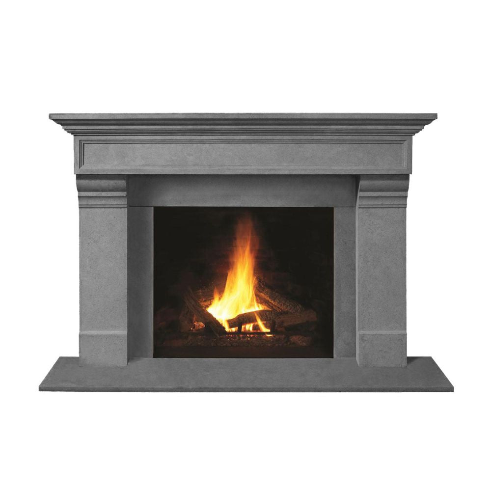 Omega 1111.556 GS 77-Inch Cast Stone Fireplace Mantel Surround i Gray