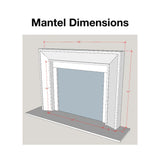 Omega 4116.8 GS Picture Frame Cast Stone Fireplace Mantel Surround dimensions