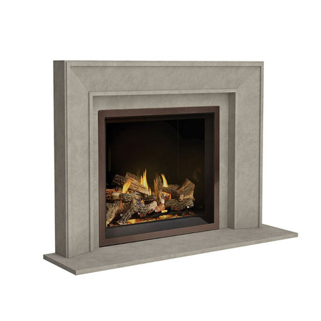 Omega 4116.8 GS Picture Frame Cast Stone Fireplace Mantel Surround in ash