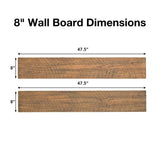 8" Pearl Mantels Honey Roast Wall Board Dimensions