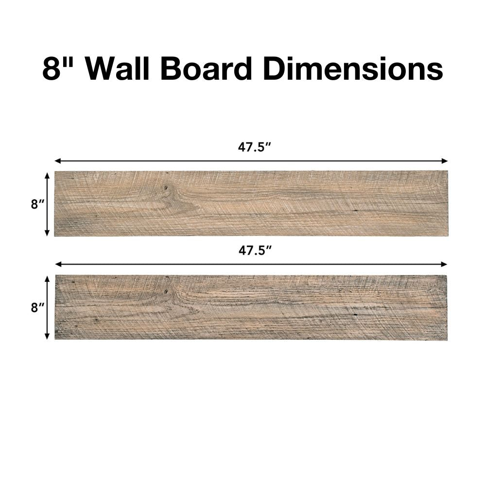 8" Pearl Mantels Tranquility Non-Combustible Wall Board Dimensions