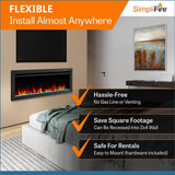 Simplifire Allusion Slim Electric Fireplace Features