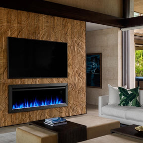 Simplifire Allusion Slim Electric Fireplace in Lobby Resort