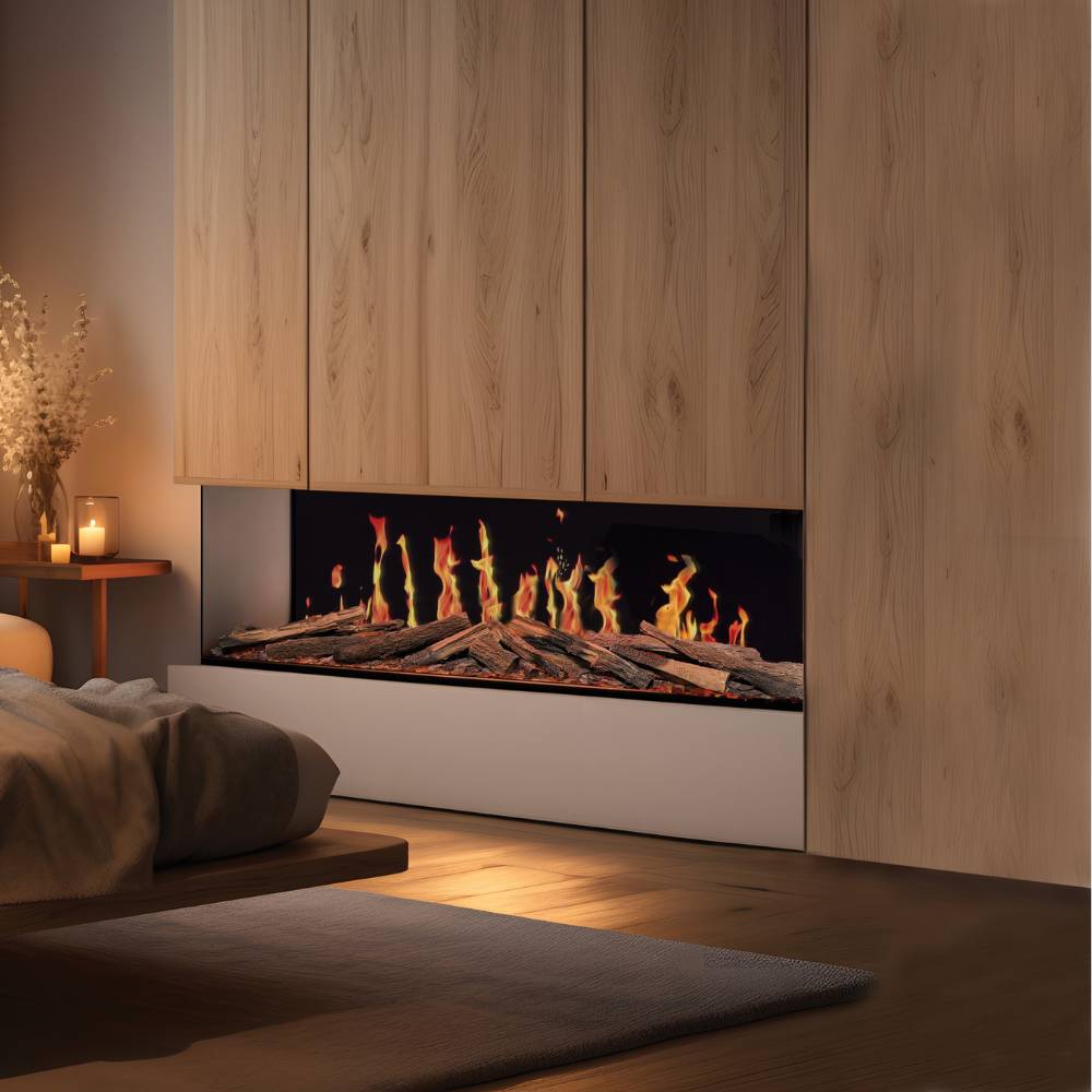 Solution Fires TrueFlame 150 3DX Corner Installation in Bedroom