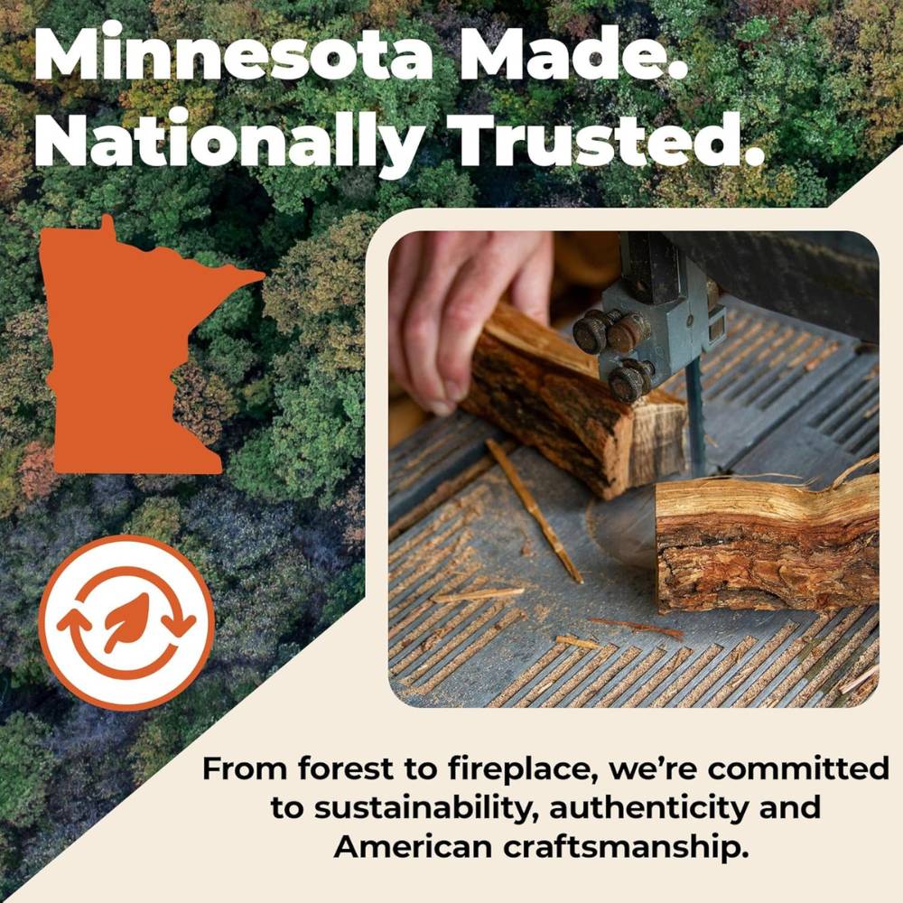 SotaFlame Premium Real Wood Log Set for Slim Linear Electric Fireplaces Made in USA