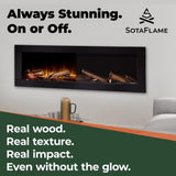 SotaFlame Premium Real Wood Log Set in Deep Linear Electric Fireplaces