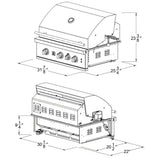Summerset TRL 32-Inch 3-Burner Built-in Gas Grill Specs
