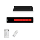 SunStar Glass Fixed Ceiling Mounted 2-Stage Infrared Gas Heater in Black Powder Coat with 3 Position Switch and Remote