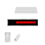 SunStar Glass Fixed Ceiling Mounted 2-Stage Infrared Gas Heater in Marine Grade Stainless Steel with 3 Position Switch and