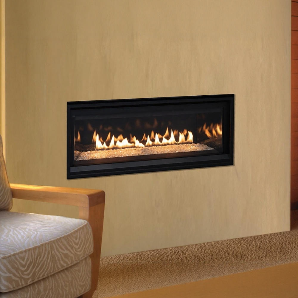 Superior DRL3500 Series Linear Direct Vent Gas Fireplace in 45-Inch Width in Living Room