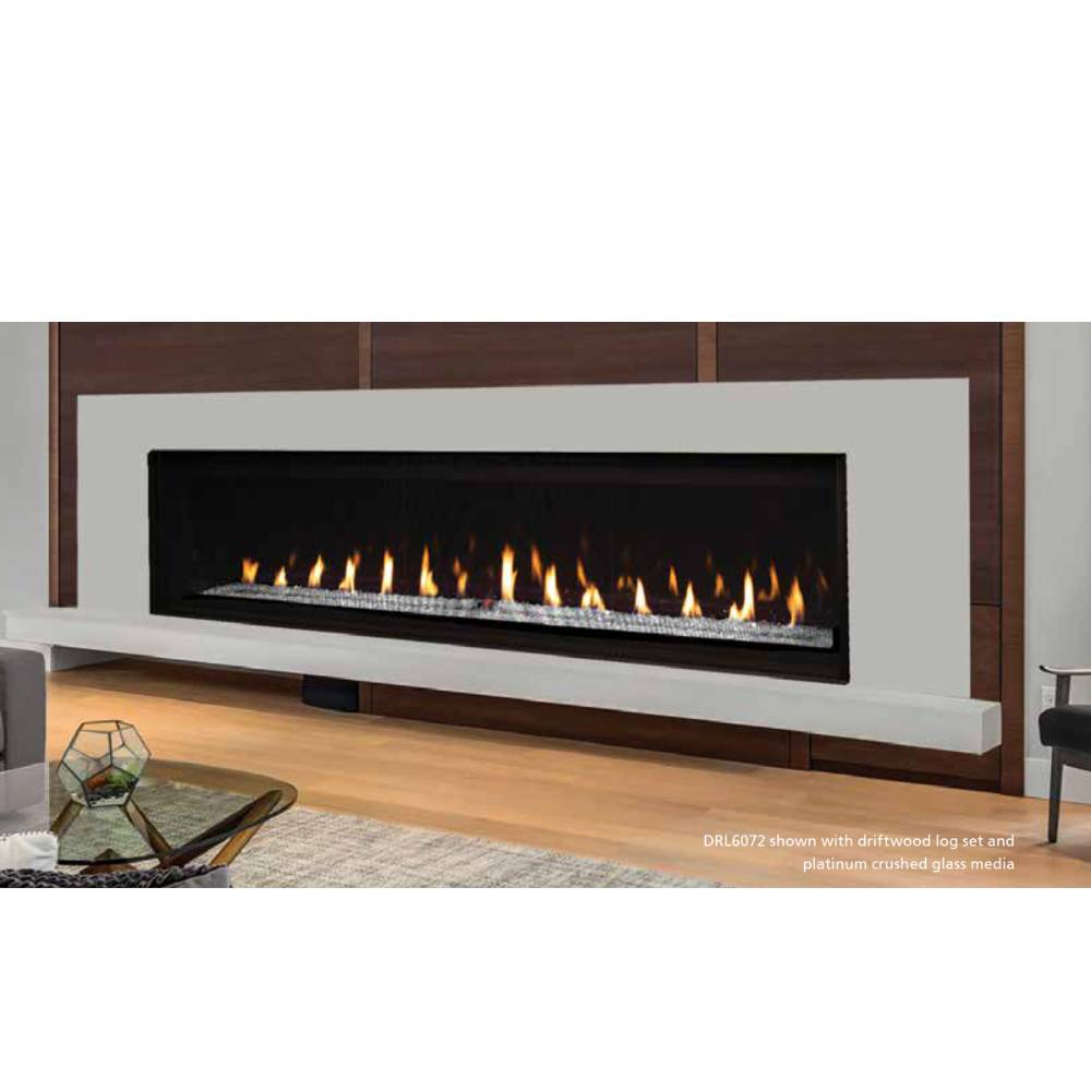 Superior DRL6000 with Driftwood Log Set and Platinum Crushed Glass