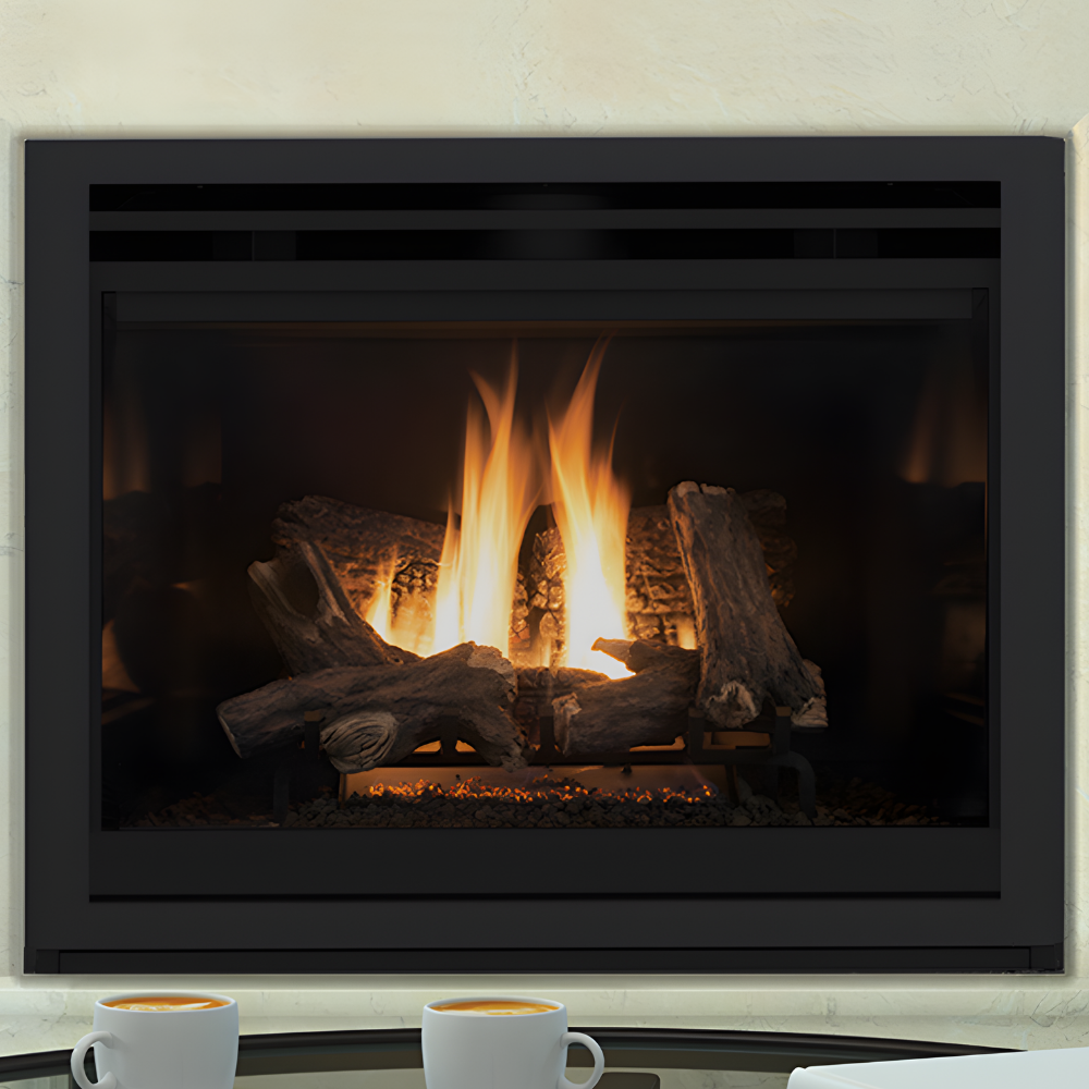 Superior DRT4200 Series Traditional Direct Vent Gas Fireplace with Reflection Black Facade