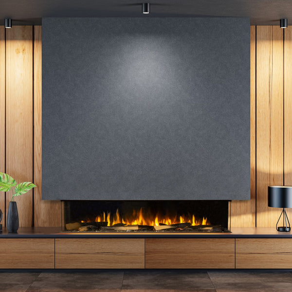Sustainable Hearth Signal 80-Inch 3-Sided Linear Electric Fireplace in Living Room