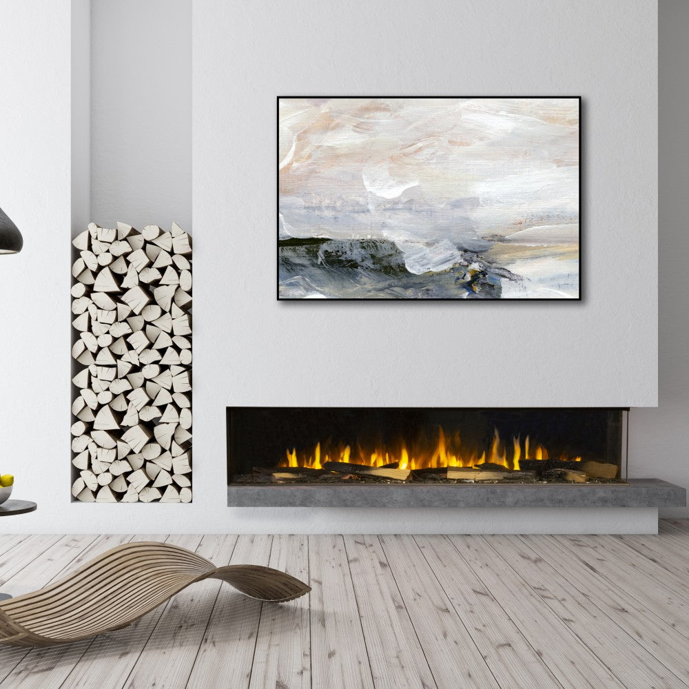 Sustainable Hearth Signal 80-Inch Corner Linear Electric Fireplace in Living Room