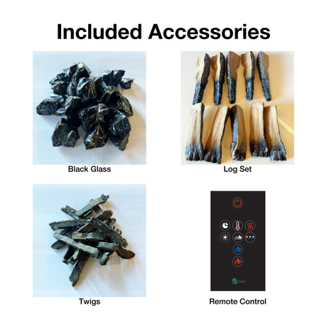 Sustainable Hearth Optic 50-Inch Linear See-Through Electric Fireplace Included Accessories