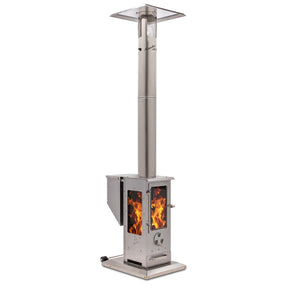 Timber Stoves Revere 18-Inch Freestanding Pellet Patio Heater White Background