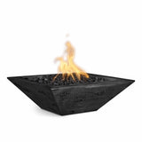 Top Fires Maya Square Wood Grain GFRC Gas Fire Bowl Ebony