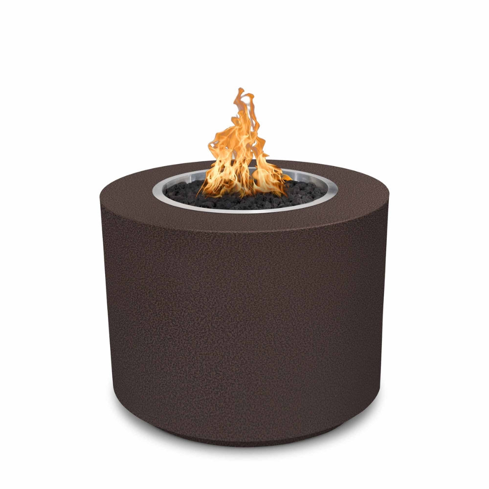 Top Fires Round Powder Coated Gas Fire Pit in Copper Vein