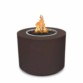 Top Fires Round Powder Coated Gas Fire Pit in Copper Vein