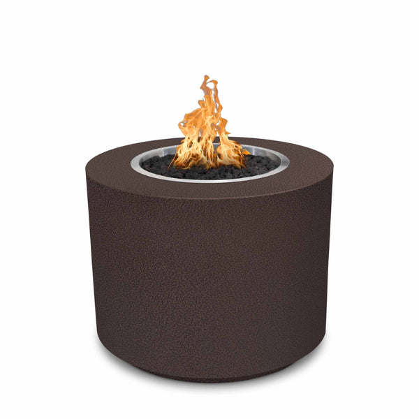Top Fires Round Powder Coated Gas Fire Pit in Copper Vein